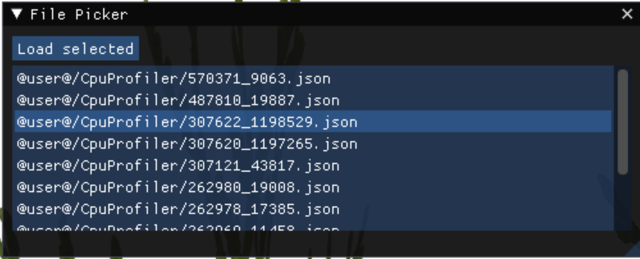 CPU Profiler File Picker