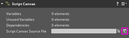 Open Script Canvas Editor from the Script Canvas component.
