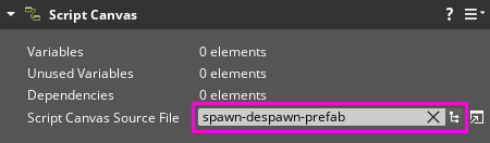 Set the script canvas file property