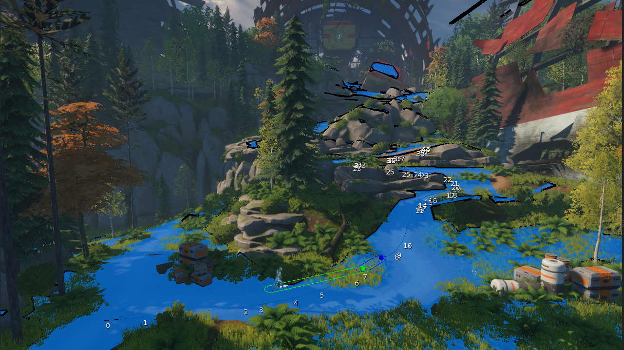 AI can use navigation to move along a path, typically on a navigation mesh.