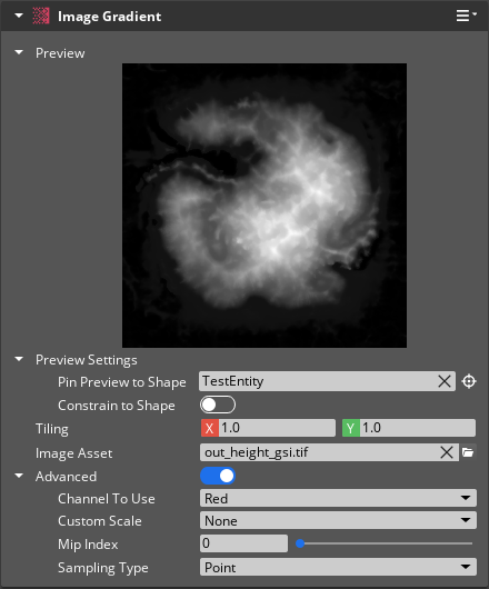 Image Gradient component properties