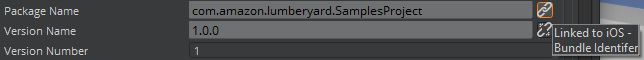 The Package Name property is linked to the iOS Bundle Identifier.
