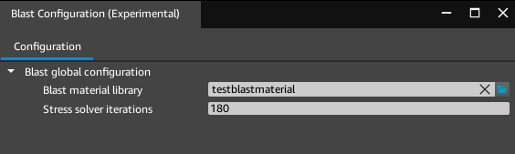 Blast configuration.