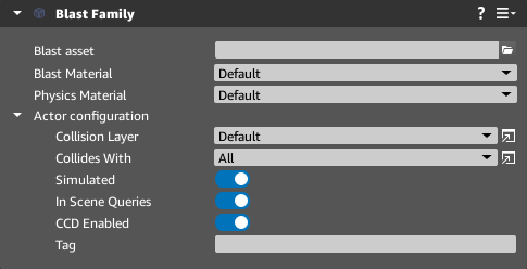 Properties of the Blast Family component
