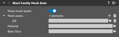 Properties of the Blast Family Mesh Data component