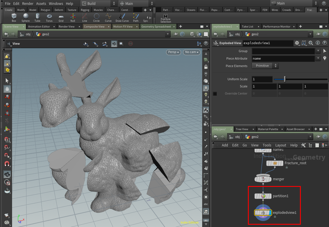 Fracture Selection in Houdini.