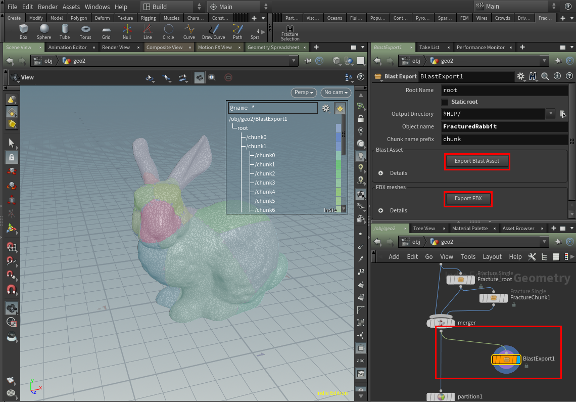 Export blast assets from Houdini.