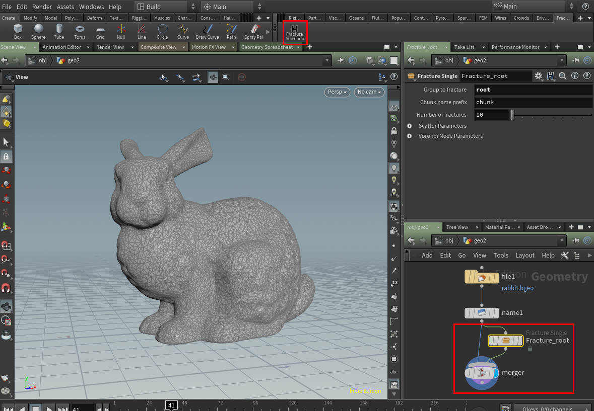 Fracture Selection in Houdini.