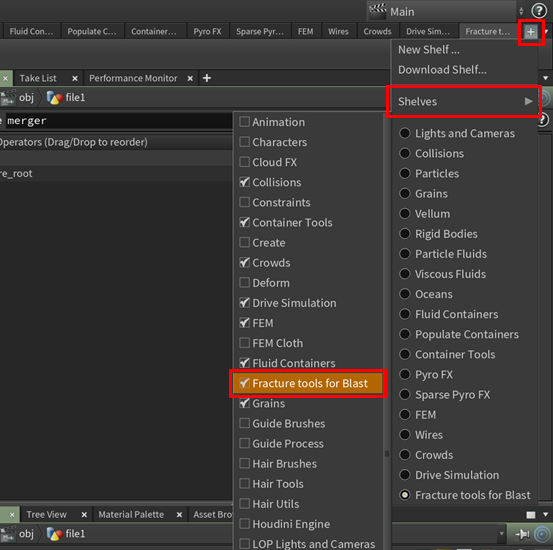 Enable the NVIDIA Blast tool shelf in Houdini.