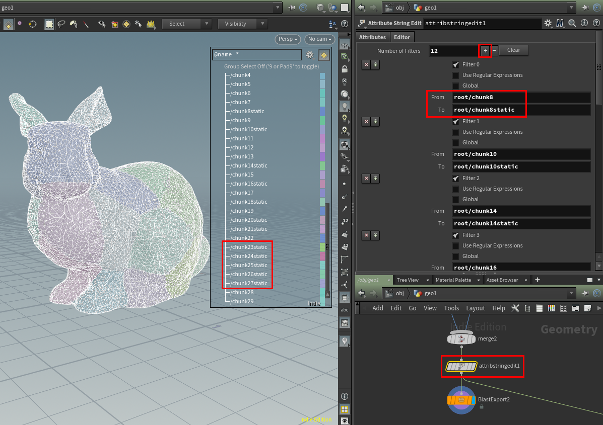 Create static chunks in Houdini for NVIDIA Blast.