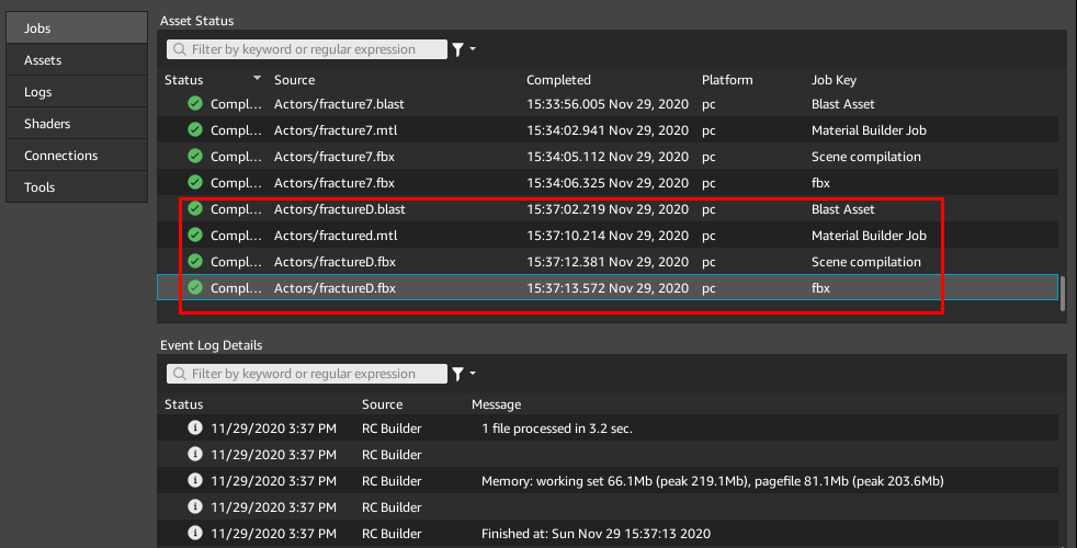 Automatic process of Blast assets.