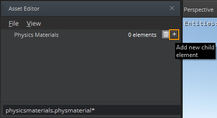 Create a physics material library in the Asset Editor.
