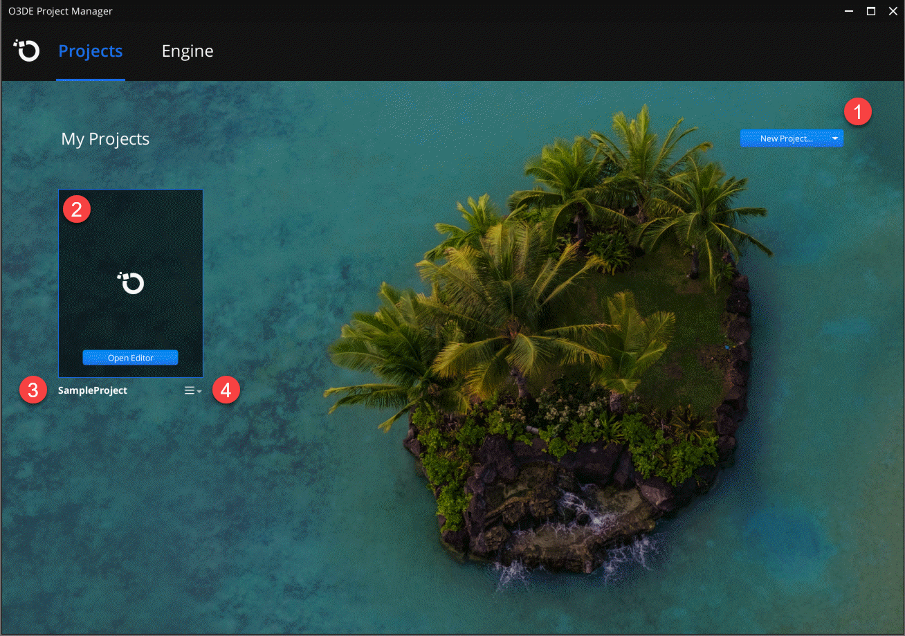 Projects tab with legend