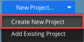 Or choose &ldquo;New Project - Create New Project&rdquo;